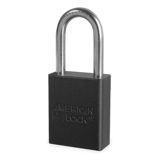 Picture of American Lock Black Safety Lock-Out Padlock Keyed Alike Part# - A1106Kablk-09286