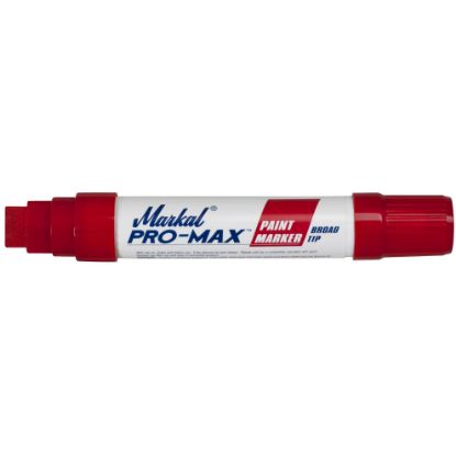 Picture of Markal® Pro Max Red Permanent Marker 1/2" Nib Part# - 90902