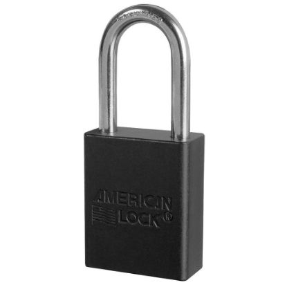 Picture of American Lock Blk Alum Safety Pl W/11/2In Shckl Key Retaining Part# - S1106Blk