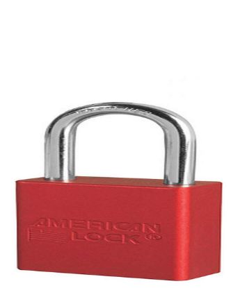 Picture of American Lock Red Alum Safety Pl W/11/2In Shckl Key Retaining Part# - S1106Red