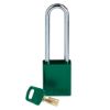 Picture of Brady® Alum Padlock Green 76Mmsteel Shkl Kd Part# - Alu-Grn-76St-Kd