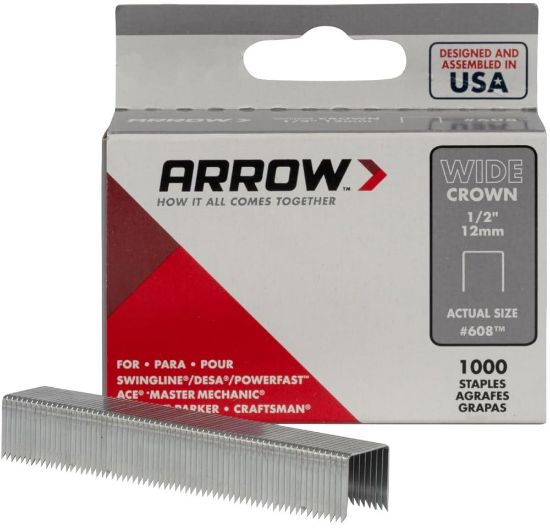 Picture of Arrow Fastener Hd Wide Crown Staples 1/2" 1000/Ct Part# - 60830