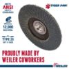 Picture of Weiler® 5" Tiger Paw Abrasive Flap Disc  Flat  Phenolic Part# - 51154