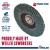 Picture of Weiler® 5" Tiger Paw Abrasive Flap Disc  Angled  Phenoli Part# - 51155