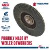 Picture of Weiler® 5" Tiger Paw Abrasive Flap Disc  Angled  Phenoli Part# - 51157