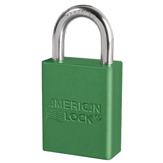 Picture of American Lock 5 Pin Safety Lock-Out Padlock Keyed Alike Part# - A1105Kamkgrn-24098