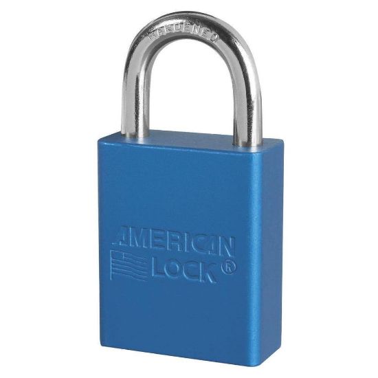 Picture of American Lock Blue 5 Pin Tumbler Safety Padlock W/M. Key 403M Part# - A1105Mkblu-M403