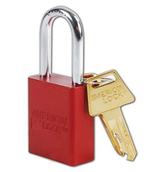 Picture of American Lock Red Color Coded Aluminumpadlock Keyed Diffe Part# - A1106Red