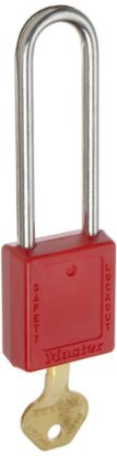 Picture of Master Lock® 6 Pin Red Safety Lockoutpadlock W/3" Shackle Ka Part# - 410Kaltred