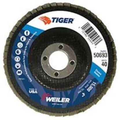 Picture of Weiler® Tiger Disc 4" 40Grit 5/8Arb Part# - 50693