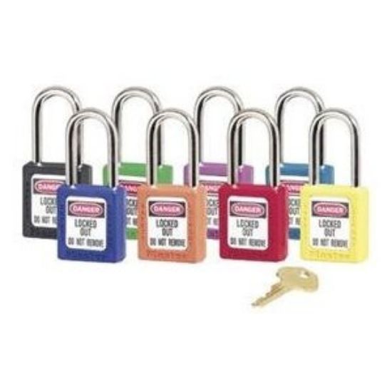 Picture of Master Lock® Purple Plastic Safety Padlock  Keyed Differently Part# - 410Prp