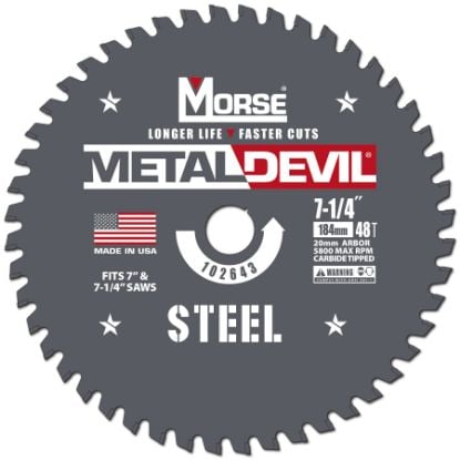 Picture of M.K. Morse 7-1/4" 48T 20Mm Steel Part# - 102643