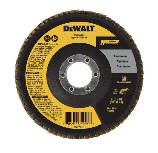 Picture of Dewalt® 4.5In X 7/8In 60Grit Alum Flap Disc Part# - Dw8308Al