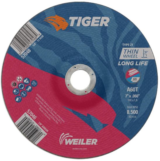 Picture of Weiler® 7 X 060 Tiger Ty27 C-Owhl  A60T  7/8 Ah Part# - 57046