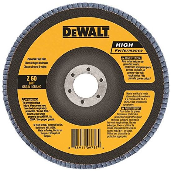 Picture of Dewalt® 4" X 5/8" 60 Grit Zirconia Flap Disc Wheel Part# - Dw8302