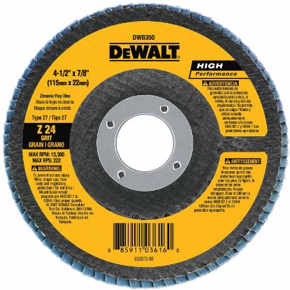 Picture of Dewalt® 4-1/2In X 7/8In Z24 T27Flap Discs Part# - Dw8350