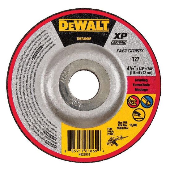 Picture of Dewalt® 4-1/2" Steel Ceramic Abrasive Cut-Off Wheel Xp Part# - Dwa8908F