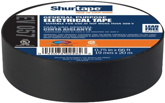 Picture of Shurtape Ev 057 3/4"X66 Ft Pvc Elect Tape 7 Mil Blk Part# - 200782