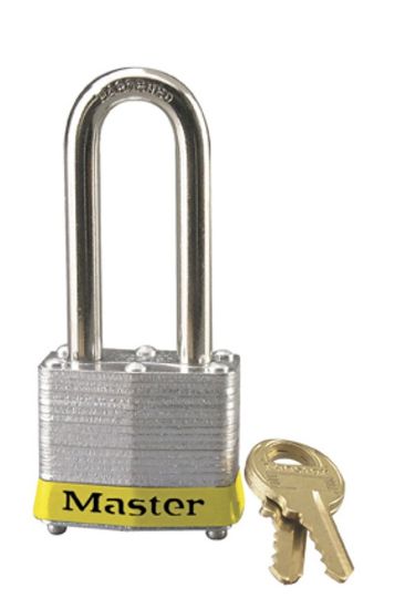 Picture of Master Lock® Yellow Lmntd Steel Safety Padlock; 2 In Shackle Part# - 3Lhylw 