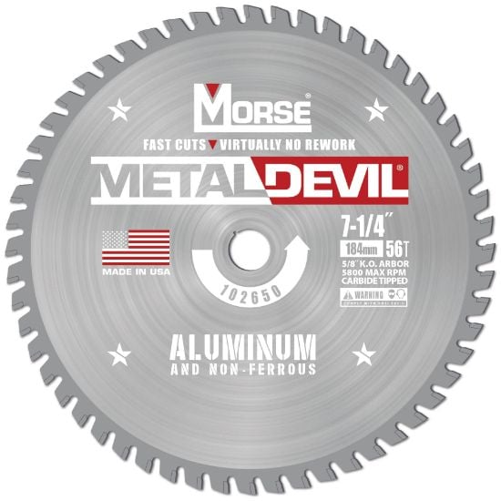 Picture of M.K. Morse 7-1/4" 56T 5/8" Ko Aluminum Part# - 102650