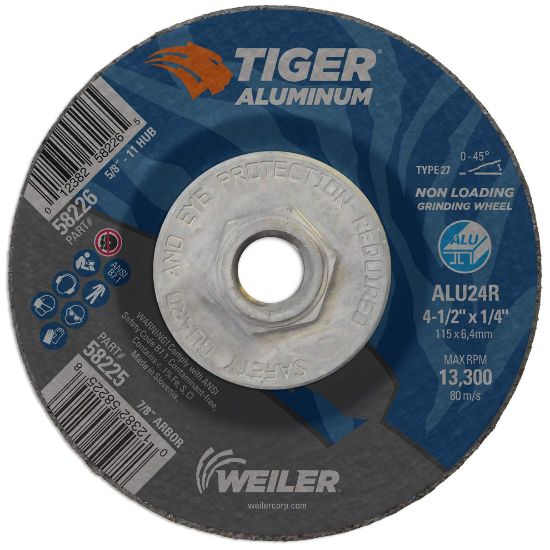 Picture of Weiler® 4-1/2 X 1/4 Tiger Ty27Grind Whl  Ao  7/8 Ah Part# - 57121