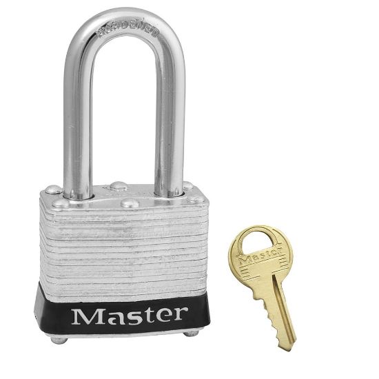 Picture of Master Lock® 4 Pin Tumbler Padlock Keyed Alike W/1-1/2" Sh Part# - 3Kalfblk-0750