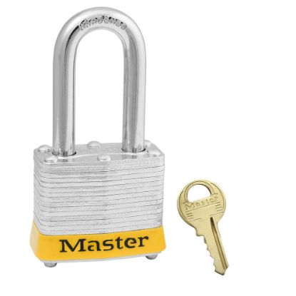 Picture of Master Lock® 4 Pin Tumbler Padlock Keyed Alike W/1-1/2" Sh Part# - 3Kalfylw-3950