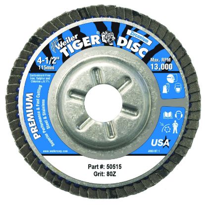 Picture of Weiler® 4-1/2"Dia. 80-Grit Flapwheel 7/8"Arbor H Part# - 50515