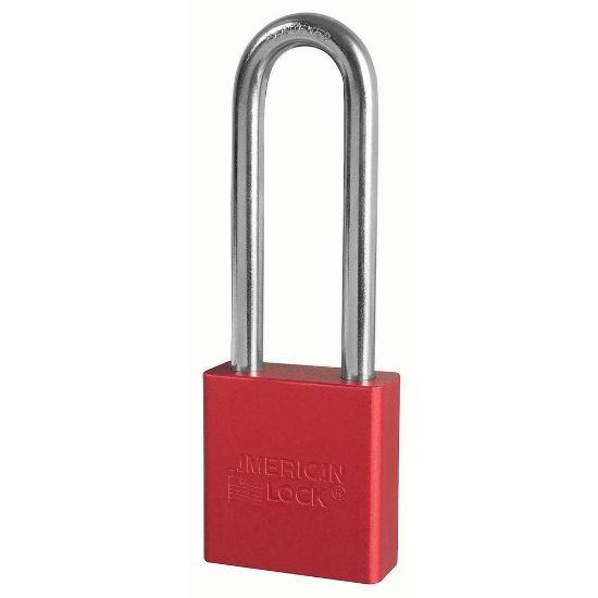 Picture of American Lock Red 5 Pin Safety Lockoutpadlock Keyed Different Part# - A1207Red