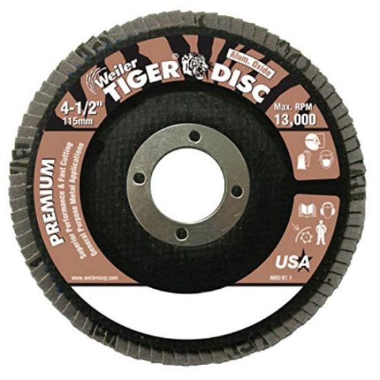 Picture of Weiler® Tiger Disc 4.5" 40Grit 7/8Arb Part# - 50563