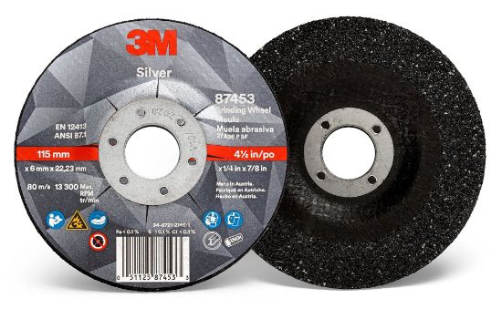 Picture of 3M™ 3M Silver Depcntr Grnd Whl T27 Qchng 4.5X1/4X7/8 Part# - 7100141079