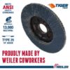 Picture of Weiler® 4-1/2" X 7/8 Type 29 Style Grinding Wheel 80 Gri Part# - 50004