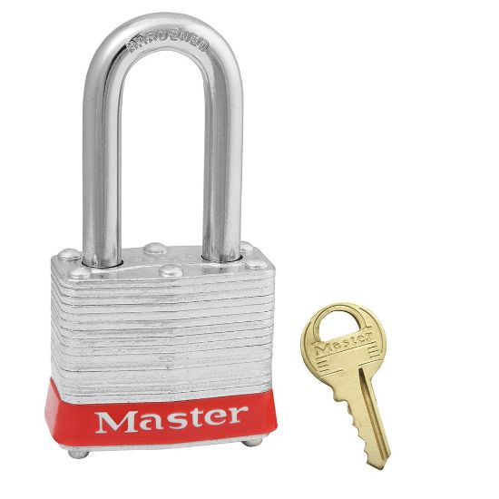 Picture of Master Lock® Laminated Steel Safety Lockout Padlock 1-1/2" Sh Part# - 3Lfred