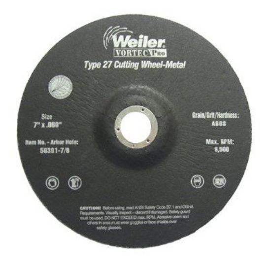 Picture of Weiler® 7 X 060 Wolv Ty27 Thn Cut Whl  A60S  7/8 Ah Part# - 56391