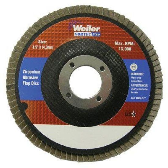 Picture of Weiler® 4-1/2" Wolv Flap Disc  Flat 80Z  7/8" Arbor Hole Part# - 31404