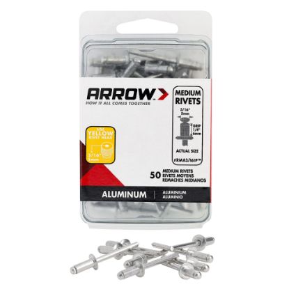 Picture of Arrow Fastener (50/Pc) Medium 3/16 Aluminum Rivet Part# - Rma3/16Ip