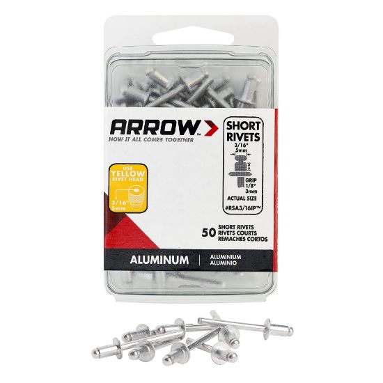 Picture of Arrow Fastener (50/Pc) Short 3/16 Aluminum Rivet Part# - Rsa3/16Ip