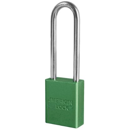 Picture of American Lock Green Aluminum Padlock 3In Shkl  Keyed Alike Part# - A1107Kagrn