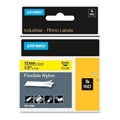 Picture of Dymo Rhino 1/2" Yellow Flexible Nylon Labels Part# - 18490