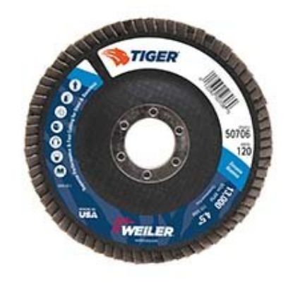 Picture of Weiler® Tiger Disc 4.5" 120Grit7/8Arb Part# - 50706