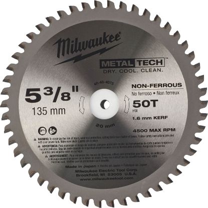 Picture of Milwaukee® Tool 5-3/8" 50T Non-Ferrous Metal Circular Saw Blade Part# - 48-40-4075