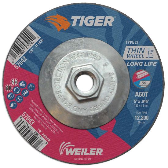 Picture of Weiler® 5 X 045 Tiger Ty27 C-Owhl  A60T  5/8-11 Ah Part# - 57042