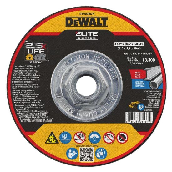 Picture of Dewalt® 4-1/2 X .045 X 5/8-11 Elite T27 Cutting Part# - Dwa8957H