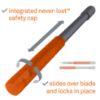 Picture of Slice Slice Craft Knife  Safety Cap  Grey/Orange Part# - 10589