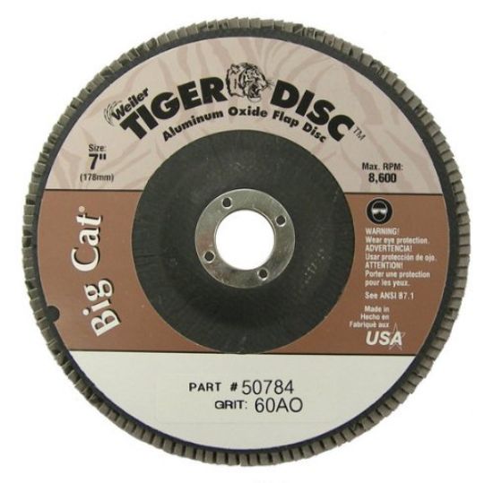 Picture of Weiler® 7"Tiger Disc Big Cat Abrflap Phenolic Bk Part# - 50784