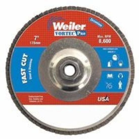 Picture of Weiler® 7" Wolverine Flap Disc 40Z  5/8"-11 Unc Nut Part# - 31332