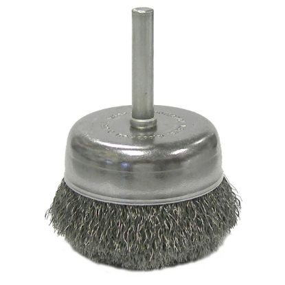 Picture of Weiler® 2" Crimped Wire Cup Brush .0118 Ss 1/4" Stem Part# - 14319