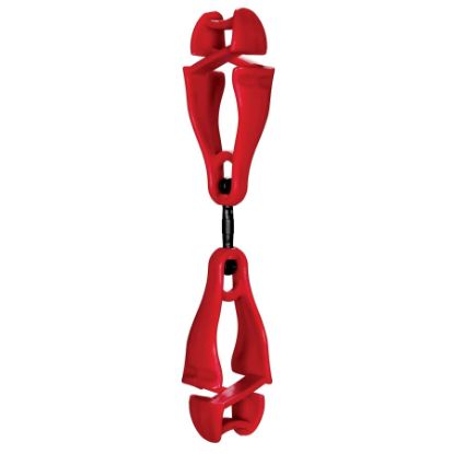 Picture of Ergodyne Squids 3420 Red Swiveling Dual Clip Holder Part# - 19513-Bulk