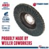 Picture of Weiler® 4-1/2" Tiger Paw Abrasive Flap Disc- Flat- - 36Z Part# - 51107