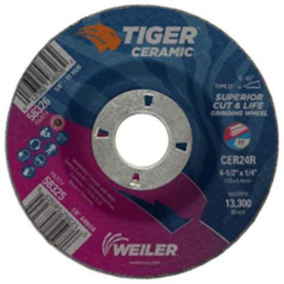 Picture of Weiler® 4.5 X 1/4 Tiger Ceramict27 Gw Cer24R 5/8-11 Part# - 58326